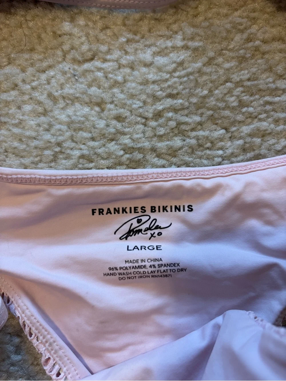 Frankie's Bikinis Light Pink Crochet-Trim Bikini Set